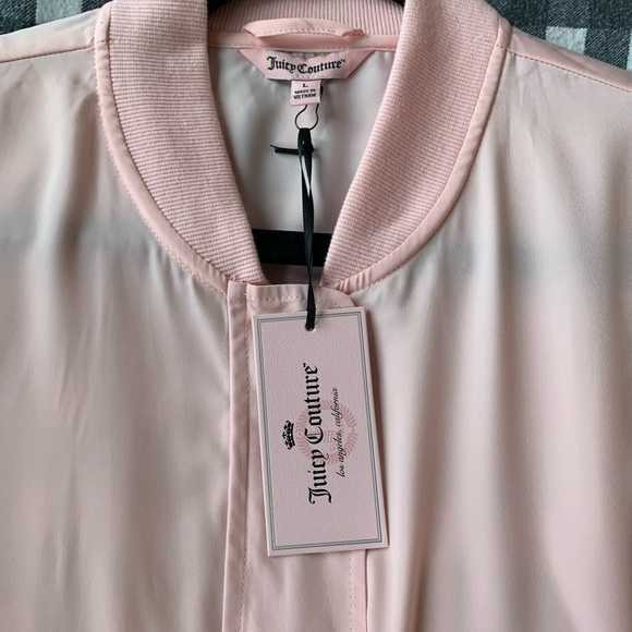 NWT Juicy Couture Drapey Satin Bomber Jacket - Picture 4 of 6